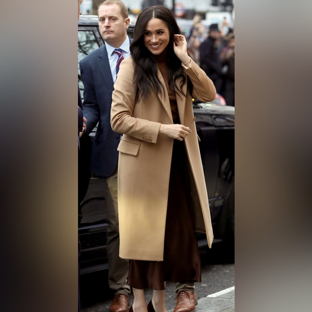 Camel Straight Cut Topshop Winter Coat - Sz 10